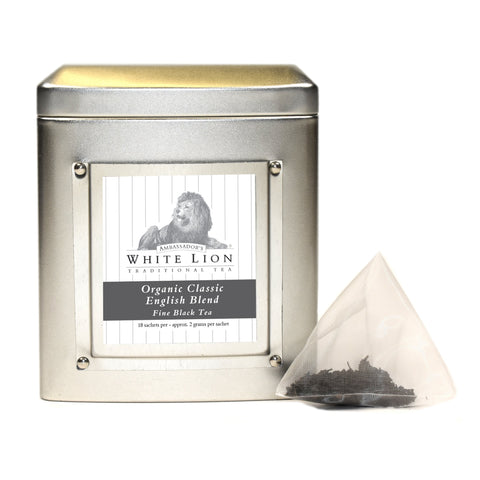 Image of White Lion Organic Classic English Blend Tea Tin 18 Ct.