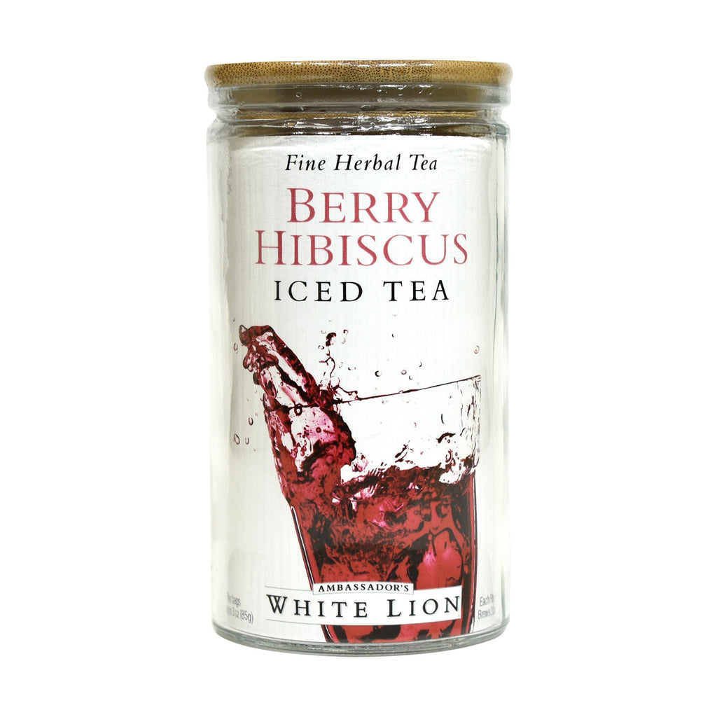 White Lion Berry Hibiscus Iced Tea, Glass Jar, 6 Count, .5 oz