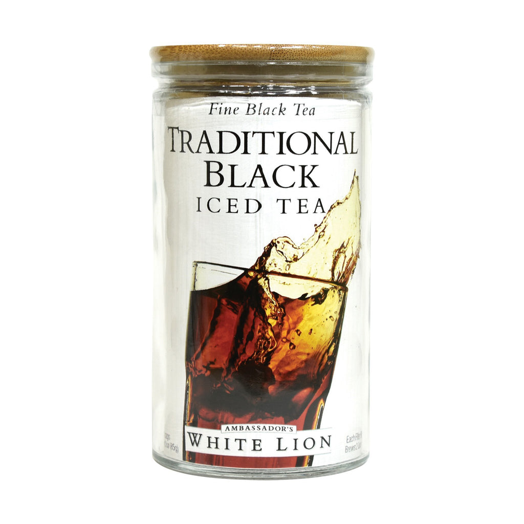 White Lion Traditional Black Iced Tea, Glass Jar, 6, Count, .5 oz