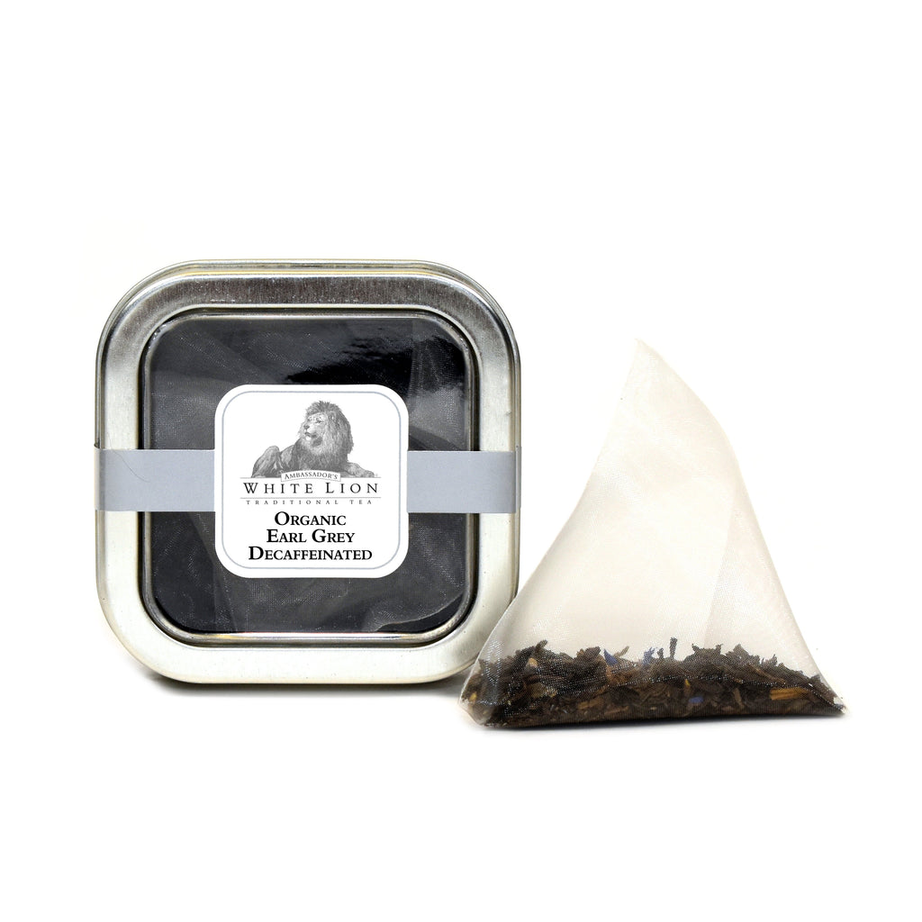 White Lion Organic Earl Grey Decaf Tea Tin 5 Ct.