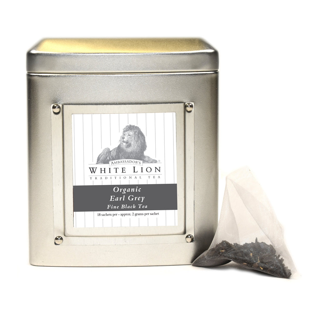 White Lion Organic Earl Grey Tea Tin 18 Ct.