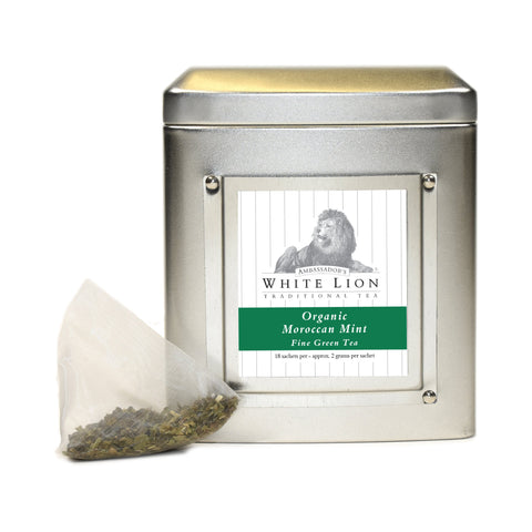 Image of White Lion Organic Moroccan Mint Tea Tin 18 Ct.
