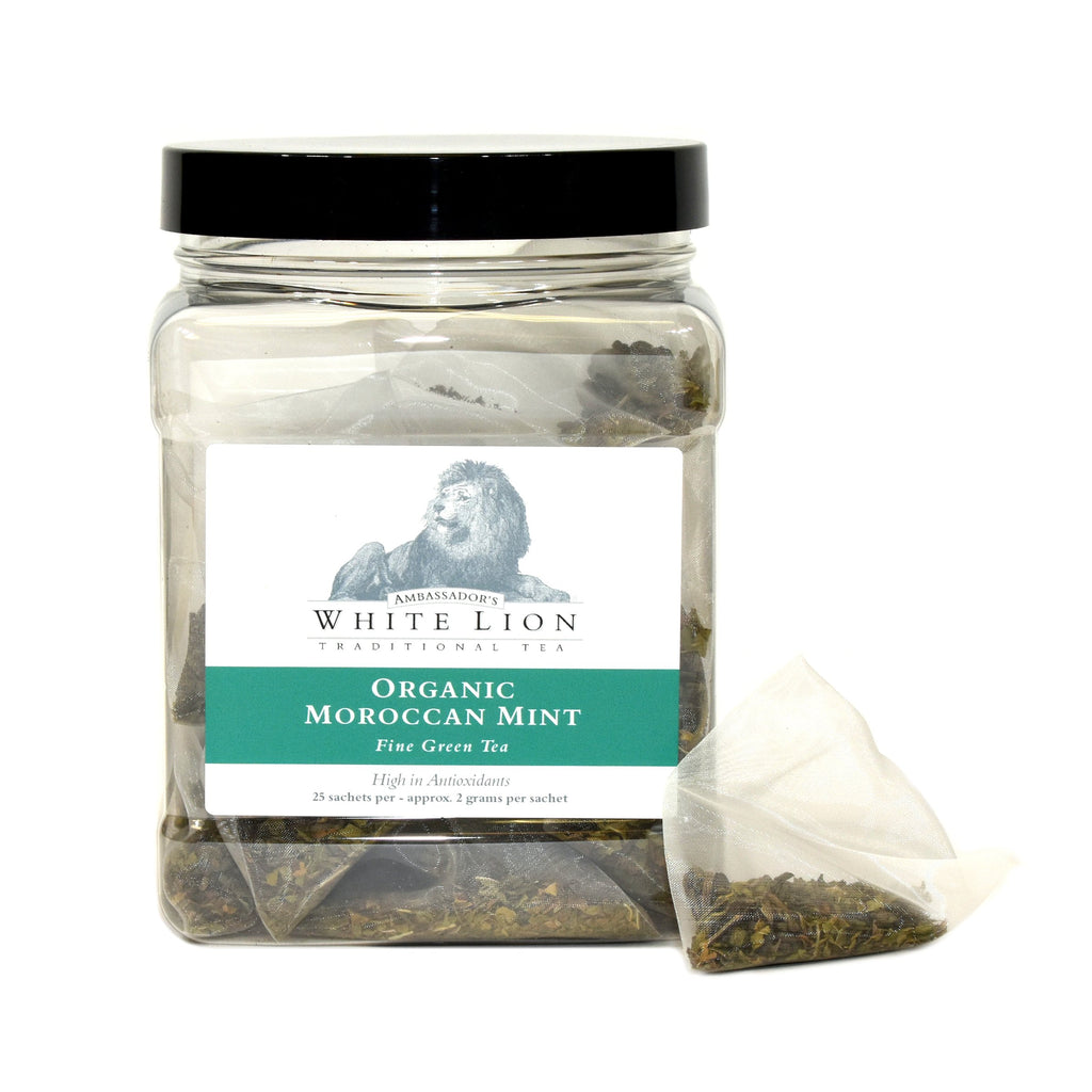 White Lion Organic Moroccan Mint Tea Canister 25 Ct.