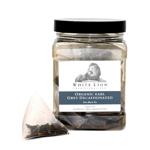 Image of White Lion Organic Earl Grey Decaf Tea Canister 25 Ct.