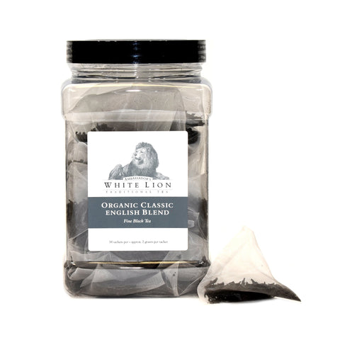 Image of White Lion Organic Classic English Blend Tea Canister 50 Ct.
